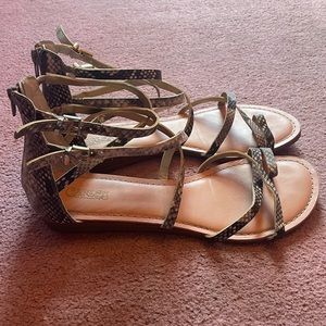Snake skin pattern, Strappy Sandals